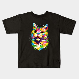 Angel Cute Cat Pop Art Kids T-Shirt